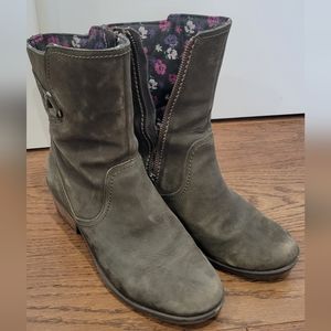 Teva Gray Ankle Boots with Floral Lining